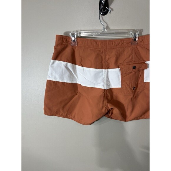 Saturdays New York City Ennis Boardshort Size 33 Orange Ivory Swim Shorts - Picture 12 of 15